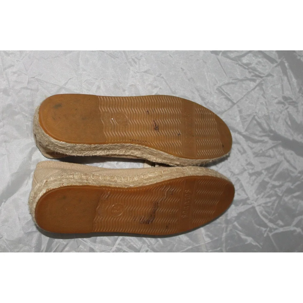 Soludos Dali Tan Canvas‎ Espadrille Slip On Flat Loafers Women's 7.5 Beige Shoes